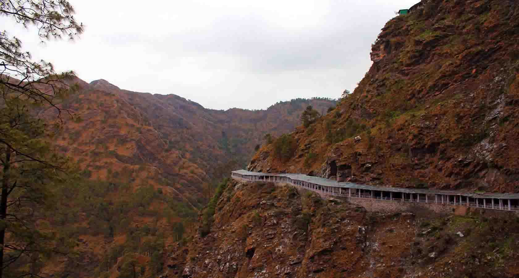 Trek path to Vaishno Devi Bhawan through the Trikuta hills